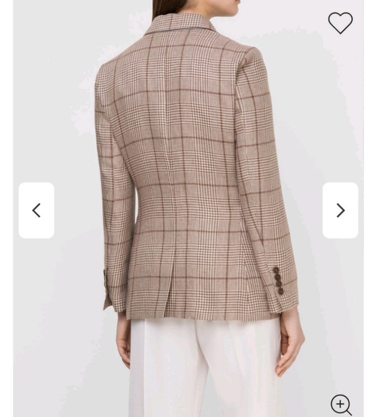 브루넬로 쿠치넬리 마100% 하운드투스 체크자켓--2