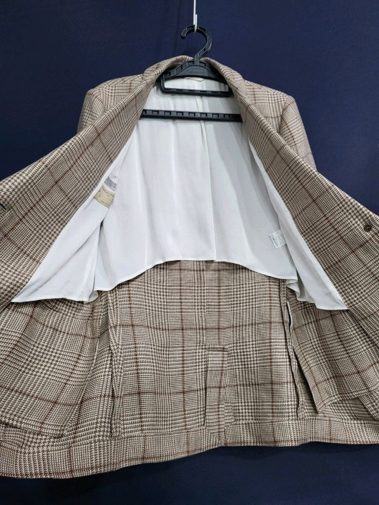 브루넬로 쿠치넬리 마100% 하운드투스 체크자켓--5