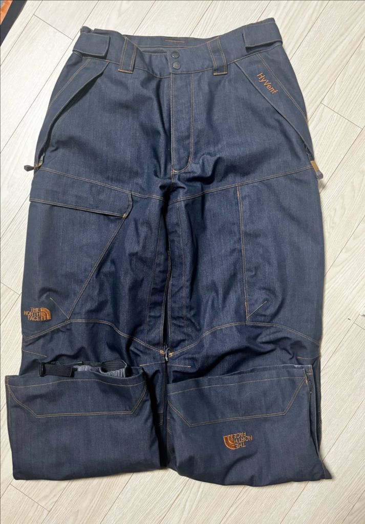 노스페이스 스노우보드복 스키복 청재질의 밴드형 바지--1