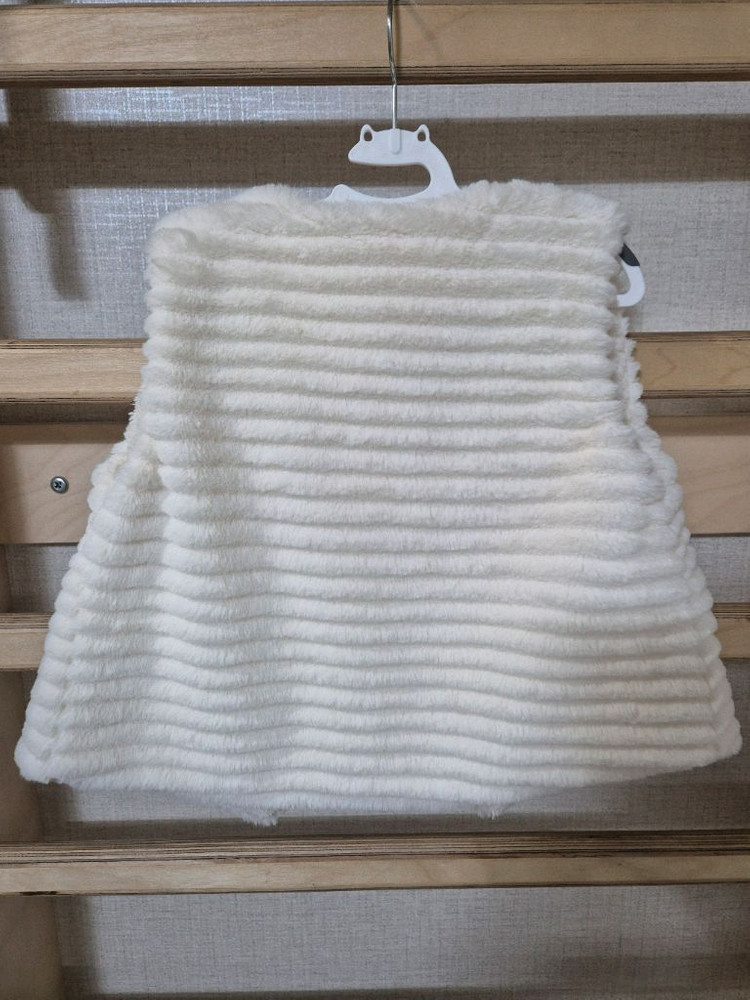 여아동 아이보리 퍼조끼(4-6세)--1