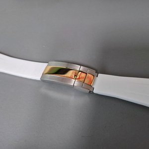 시계 화이트 러버밴드 스트랩 콤비버클