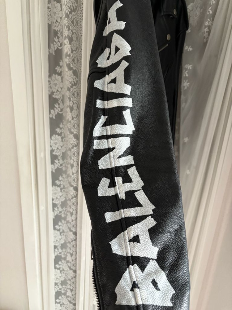 발렌시아가 블랙 가죽 라이더 자켓--2