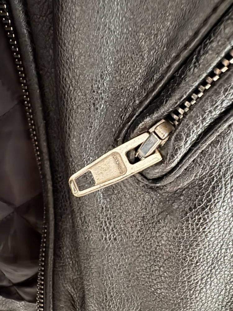 발렌시아가 블랙 가죽 라이더 자켓--5