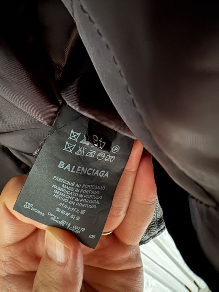 발렌시아가 블랙 가죽 라이더 자켓--8