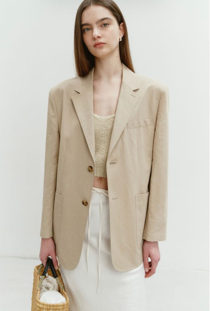 던스트 클래식 라인 자켓 베이지--2