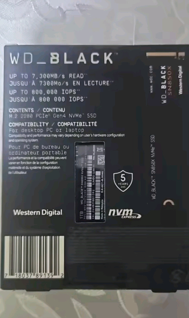 (미개봉) WD BLACK SN850X SSD 1TB 팝니다.--7