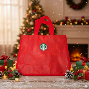 [미개봉/새상품]스타벅스 홀리데이 다회용백 리본,스타벅스 다회용백,스타벅스 에코백,스타벅스 가방,스타벅스 다회용백