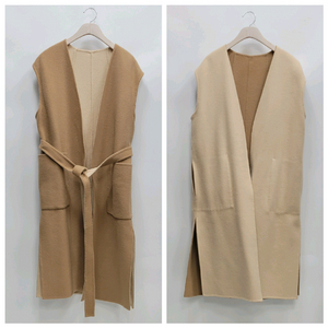 돌체 비타 리버시블 벨티드 울 베스트 / 여 FREE 베이지 브라운