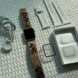 스마트워치 45mm 실버 + 미키마우스 밴드 세트