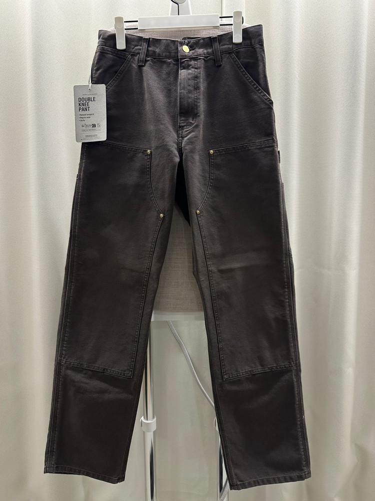 [28] 칼하트 윕 더블 니 카펜터 워크 팬츠 디어본 토바코 스톤 캔버스--1