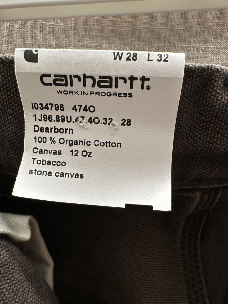 [28] 칼하트 윕 더블 니 카펜터 워크 팬츠 디어본 토바코 스톤 캔버스--3