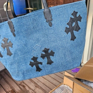 크롬하츠 데님 레더패치 가방 백