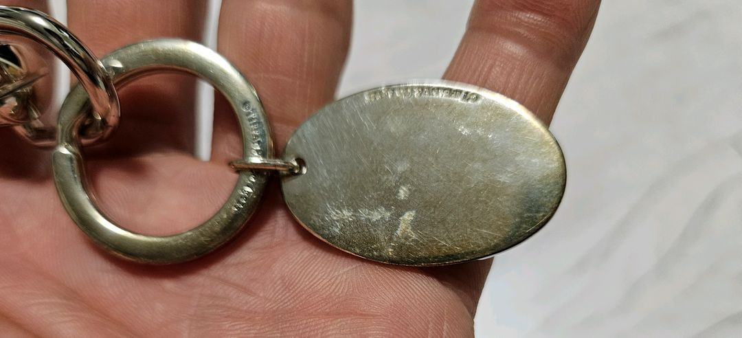 티파니앤코x슈프림 리턴 투 티파니 오발 태그 키링 실버--3