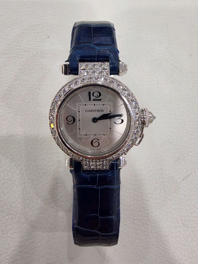 까르띠에 파샤 금통 다이아 시계 정품--1