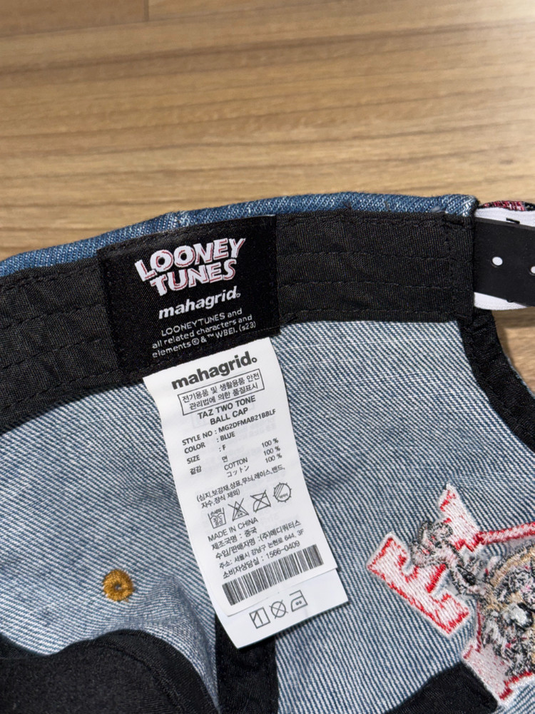 마하그리드 x 루니툰즈 타즈 투톤 데님 볼캡--4