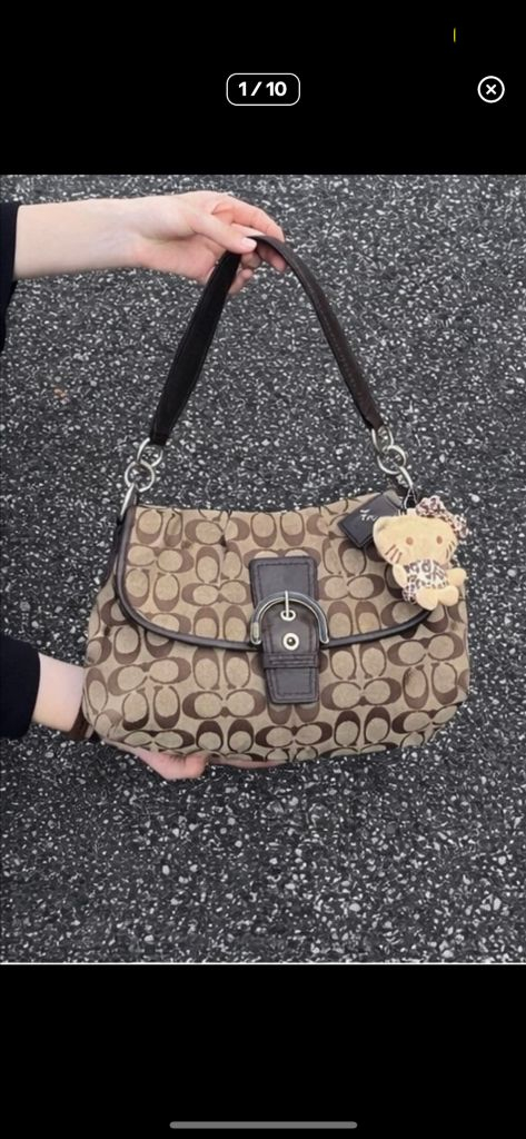 90s coach soho 코치 시그니처 소호 브라운 숄더백 핸드백--0