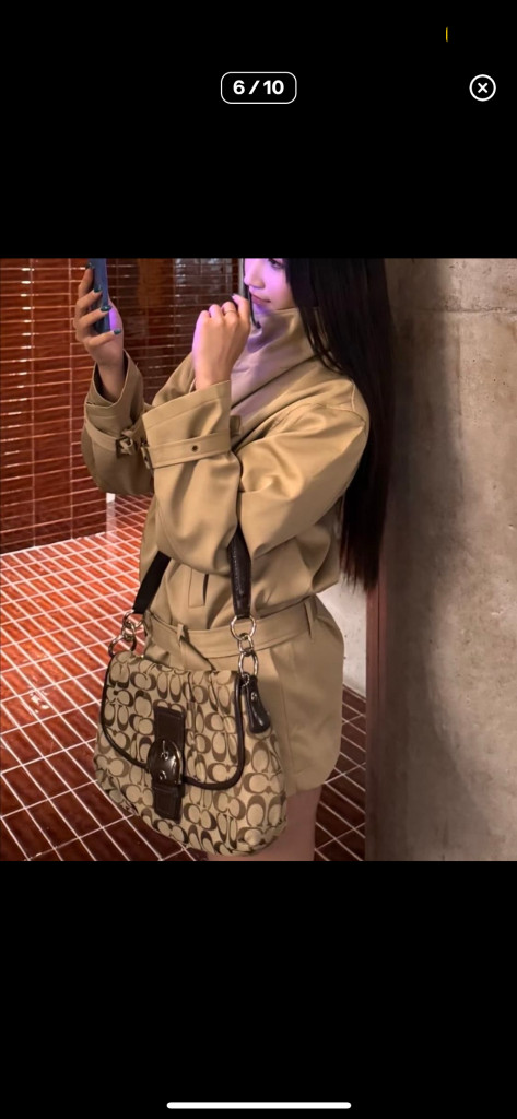 90s coach soho 코치 시그니처 소호 브라운 숄더백 핸드백--5