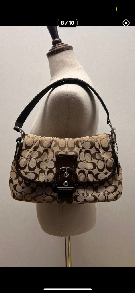 90s coach soho 코치 시그니처 소호 브라운 숄더백 핸드백--7