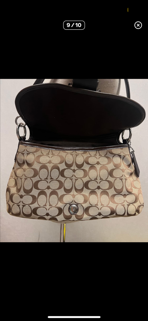 90s coach soho 코치 시그니처 소호 브라운 숄더백 핸드백--8