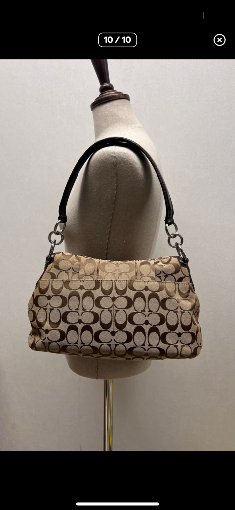 90s coach soho 코치 시그니처 소호 브라운 숄더백 핸드백--9