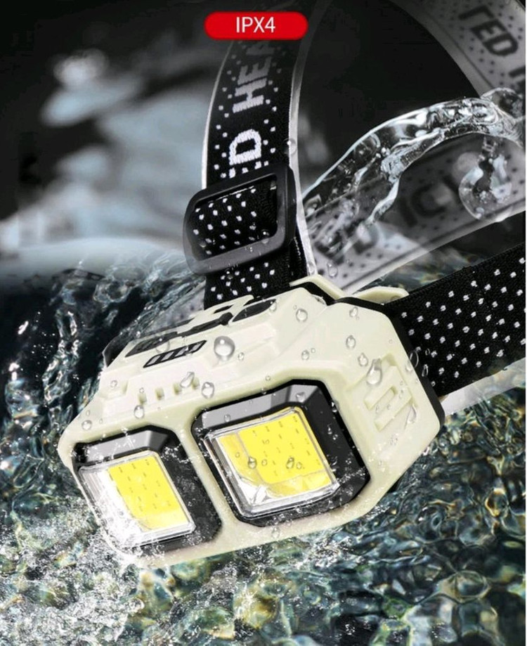 C타입 충전식 밝은 COB LED 헤드랜턴(밝음,리튬이온18650배터리 포함) 이미지