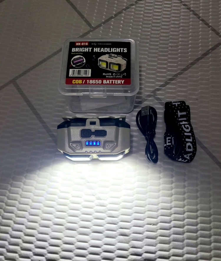 C타입 충전식 밝은 COB LED 헤드랜턴(밝음,리튬이온18650배터리 포함) 이미지