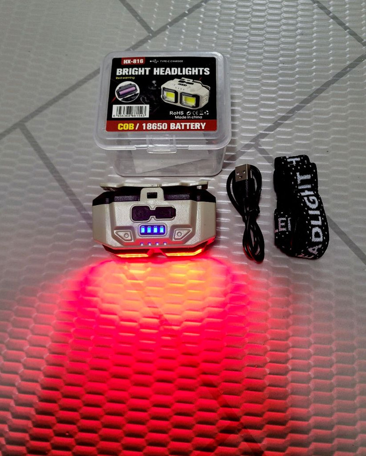 C타입 충전식 밝은 COB LED 헤드랜턴(밝음,리튬이온18650배터리 포함) 이미지