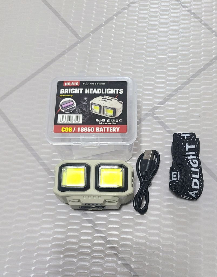 C타입 충전식 밝은 COB LED 헤드랜턴(밝음,리튬이온18650배터리 포함) 이미지