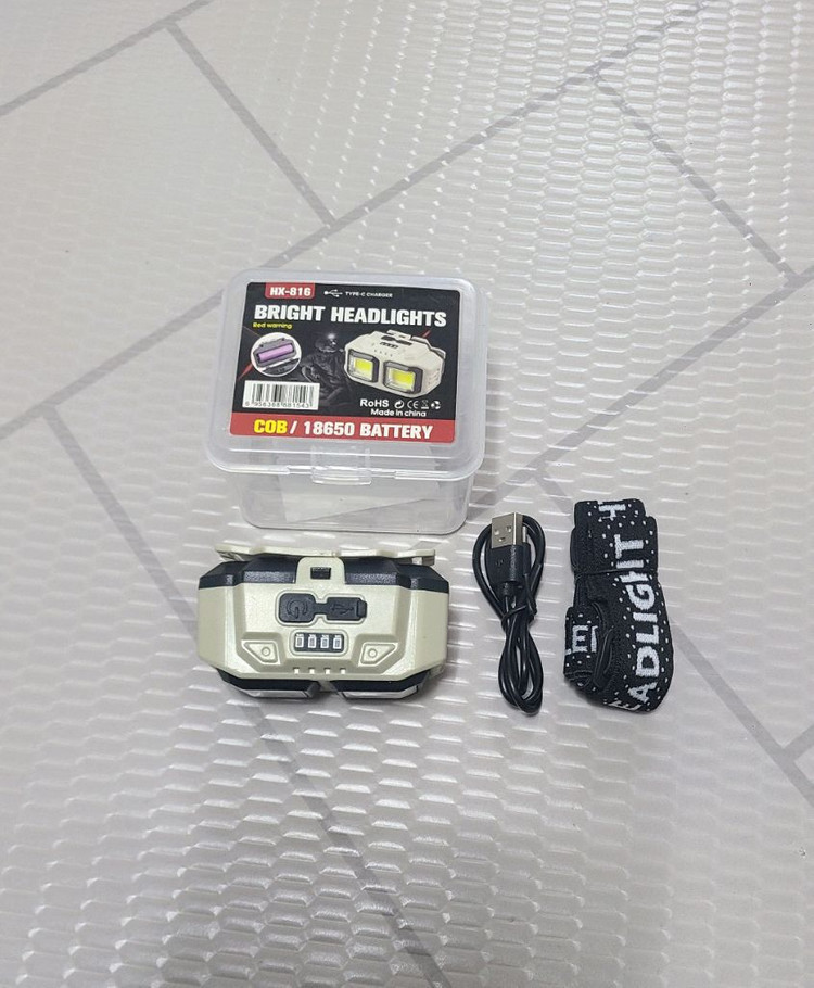 C타입 충전식 밝은 COB LED 헤드랜턴(밝음,리튬이온18650배터리 포함) 이미지