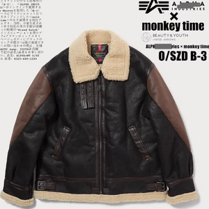 알파인더스트리 x 몽키타임 일본 꼴라보 블랙 L 무스탕 이미지