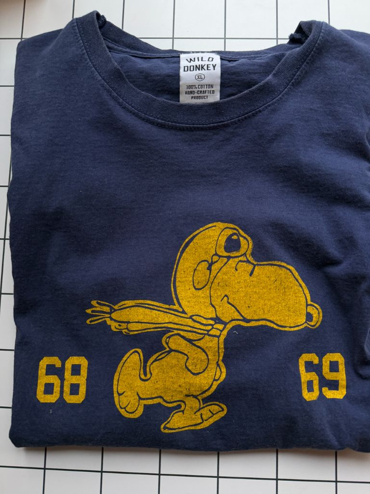 와일드동키 스누피 티셔츠 XL 네이비--4