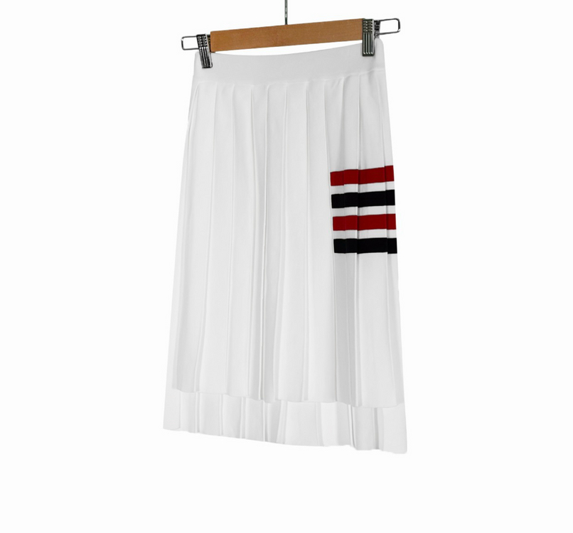 [36] 톰브라운 4바 플리츠 치마 미디 스커트 화이트--1