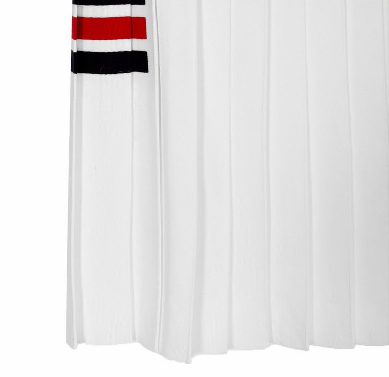 [36] 톰브라운 4바 플리츠 치마 미디 스커트 화이트--3