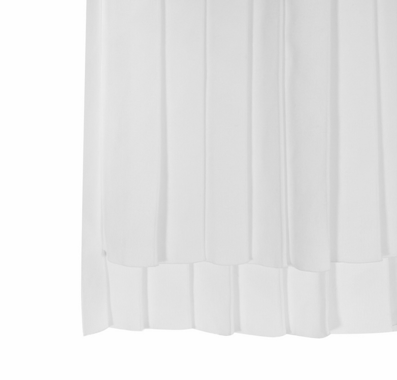 [36] 톰브라운 4바 플리츠 치마 미디 스커트 화이트--4