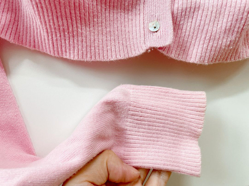 넘나 예쁜 라이트핑크 볼레로 니트 크롭 가디건 이미지