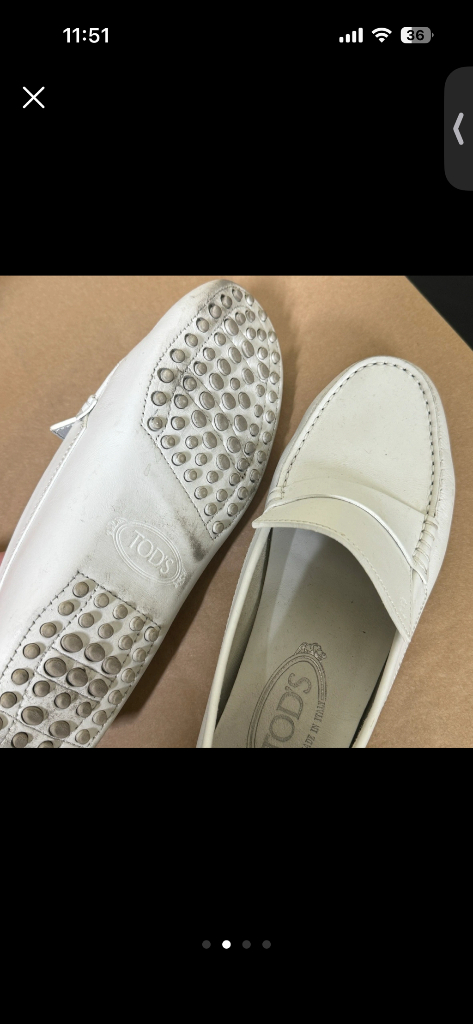 토즈 TODS 화이트 드라이빙 슈즈--1