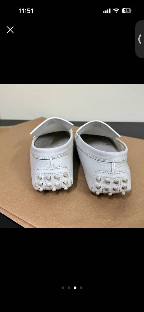 토즈 TODS 화이트 드라이빙 슈즈--2