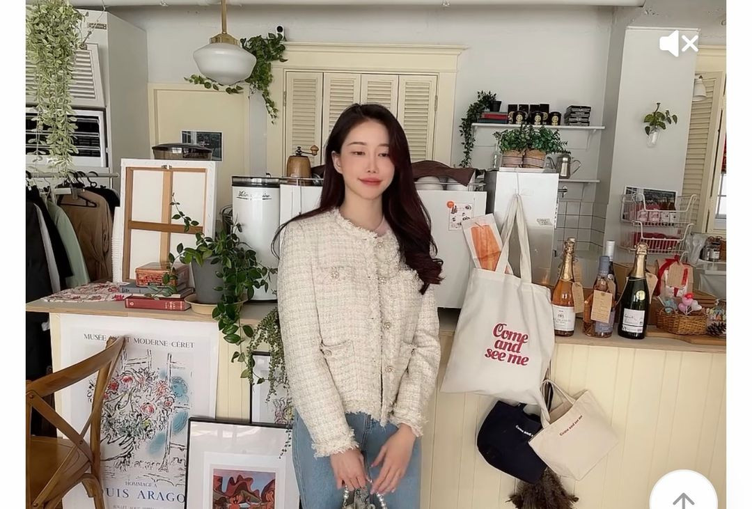 고급스러운 무드의 트위드자켓(프리사이즈)--3