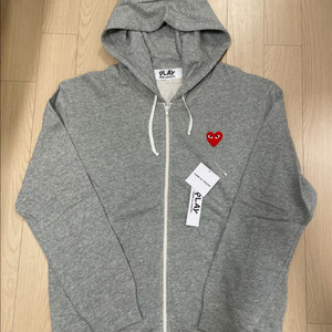 [거의 새제품] 꼼데가르송 레드와펜 후드집업 그레이 M