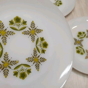 앵커호킹 밀크글라스 빈티지 엔틱 레트로 그릇 접시 이미지