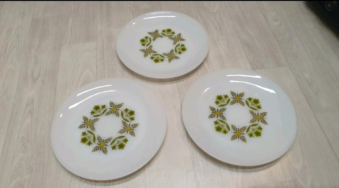 앵커호킹 밀크글라스 빈티지 엔틱 레트로 그릇 접시 이미지