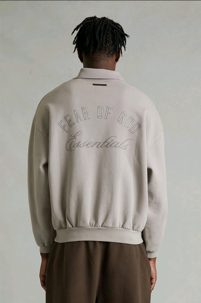 [새상품] 피어오브갓 에센셜 클래식 폴로 스웨트셔츠 M (스모키그레이)--9