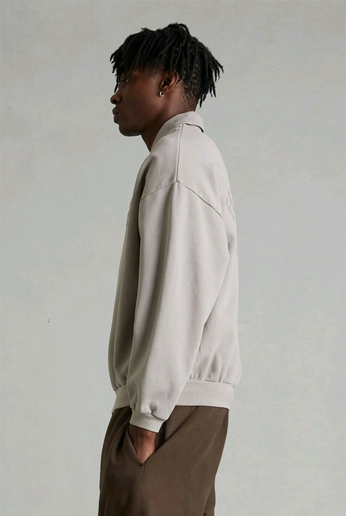 [새상품] 피어오브갓 에센셜 클래식 폴로 스웨트셔츠 M (스모키그레이)--4