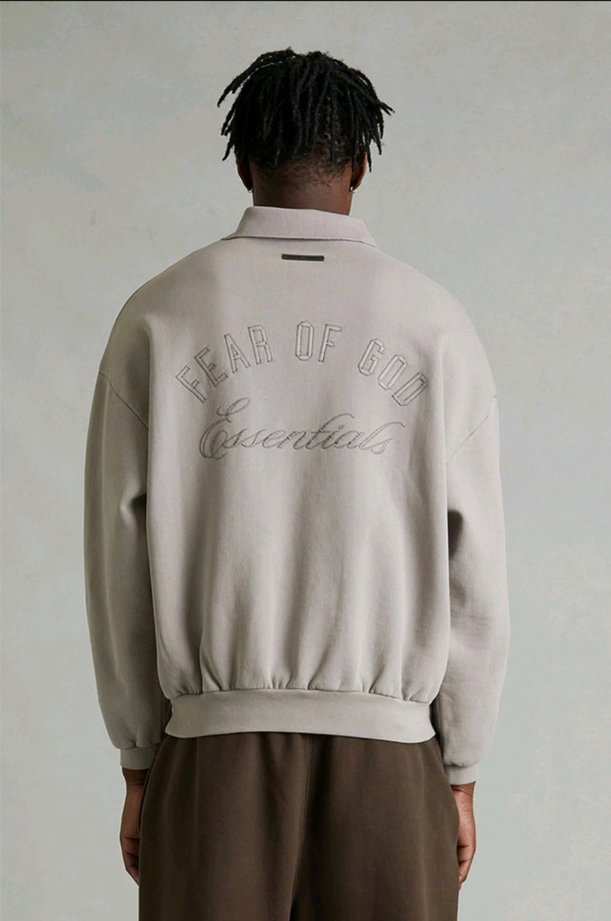 [새상품] 피어오브갓 에센셜 클래식 폴로 스웨트셔츠 M (스모키그레이)--5