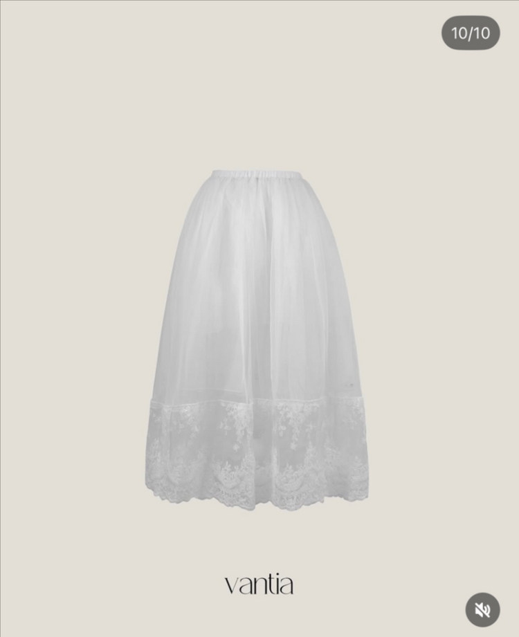 드레스반티아 레이스 레이어드 스커트 웨딩스냅 셀프웨딩 샤스커트 이미지