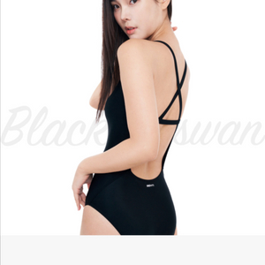 90-95 여성 수영복 블랙 로우컷 센티 블랙스완