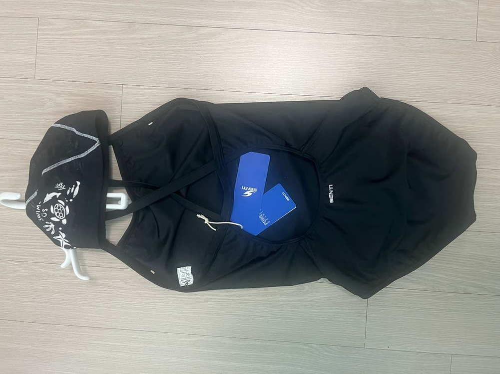 90-95 여성 수영복 블랙 로우컷 센티 블랙스완--2