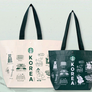 스타벅스 코리아 리유저블백 그린 화이트