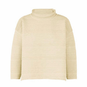 플리츠플리즈 크레페 니트탑 아이보리