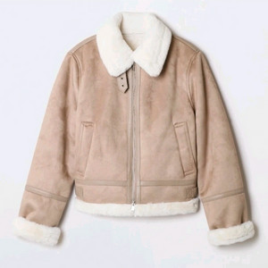 스파오 퍼배색 무스탕 베이지 S사이즈 이미지